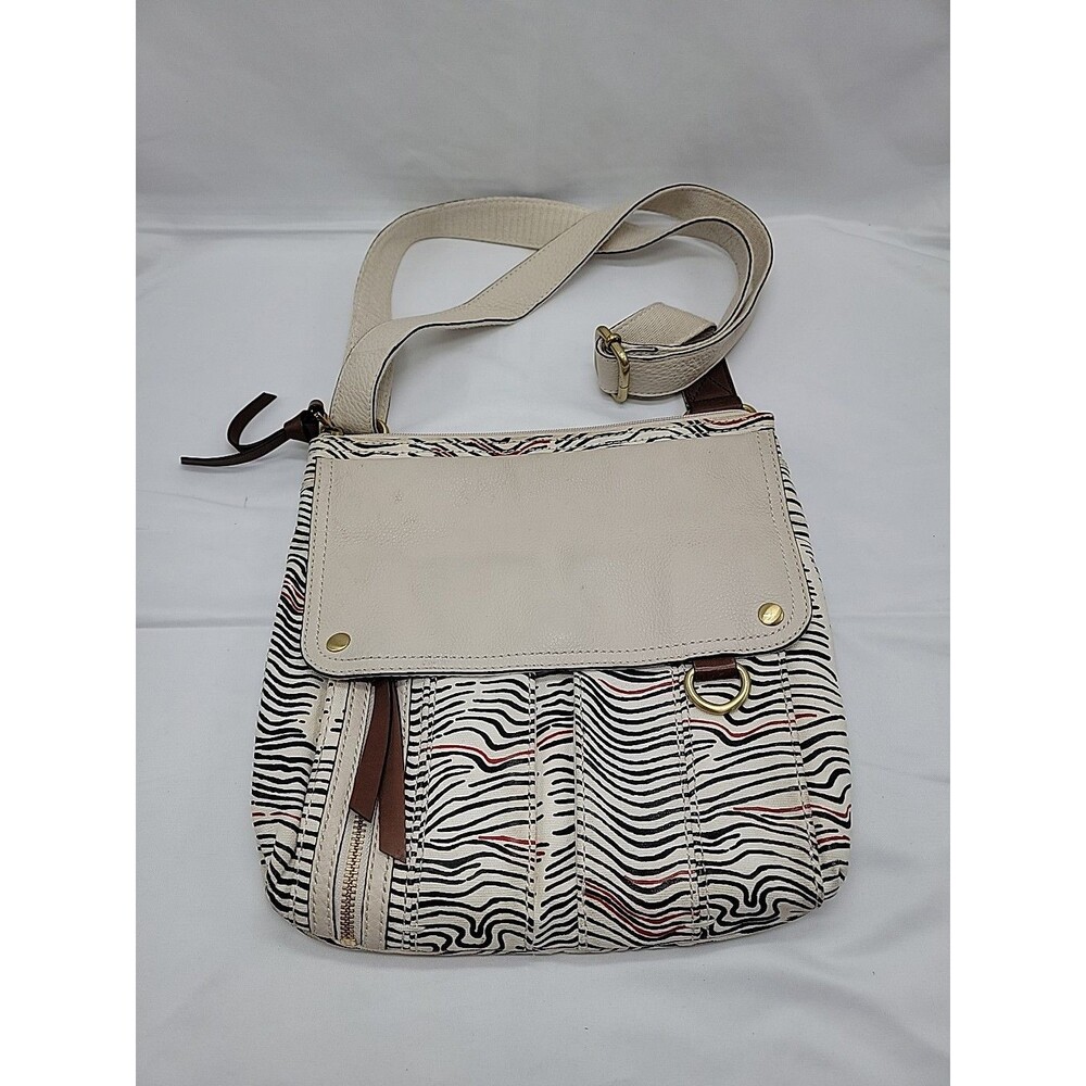 FOSSIL Print Canvas MORGAN TRAVELER Crossbody Purse Bag 10x10x1.5